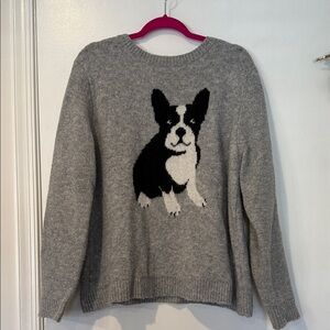 Heather Gray French bulldog / frenchie 
Knit intarsia Sweater xl
